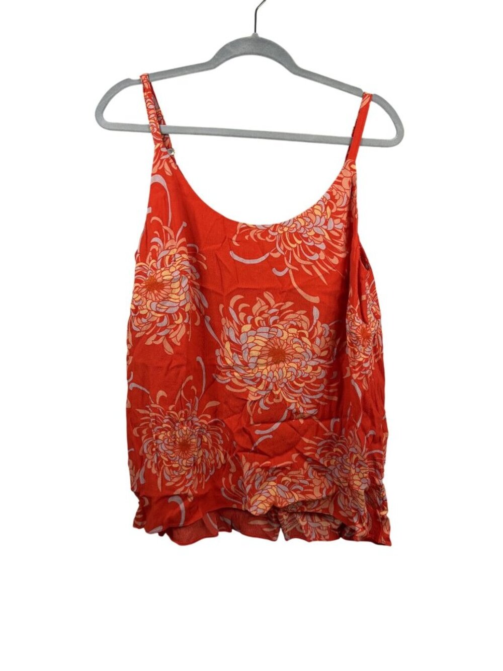 Cabi Floral Print Red Sleeveless Tank Top Adjustable Straps Womens M